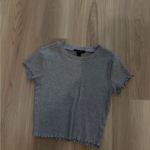 Forever 21 Gray Ribbed Crop Top